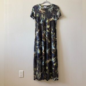 Steve Madden Abstract Blue and Green Maxi Dress